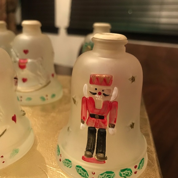 Vintage Old World Glass Christmas Bell Ornaments - Picture 2 of 6